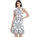 Mandala Drawing Dyes Page Cocktail Party Halter Sleeveless Dress With Pockets View1