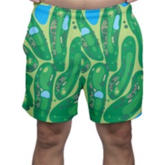 Golf Course Par Golf Course Green Men s Shorts by Ravend