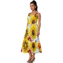 Flowers Blossom Bloom Nature Plant Square Neckline Tiered Midi Dress View2