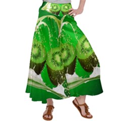 Kiwi Fruit Vitamins Healthy Cut Women s Satin Palazzo Pants by Amaryn4rt