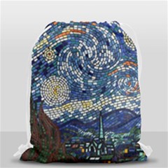 Mosaic Art Vincent Van Gogh Starry Night Drawstring Bag (small) by Modalart