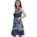 Mosaic Art Vincent Van Gogh Starry Night Sleeveless V-Neck Skater Dress with Pockets View2