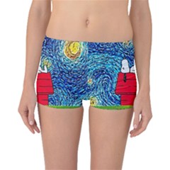 Cartoon Dog Starry Night Van Gogh Parody Boyleg Bikini Bottoms by Modalart