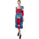 Cartoon Dog Starry Night Van Gogh Parody Ruffle End Midi Chiffon Dress View1