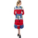 Cartoon Dog Starry Night Van Gogh Parody Ruffle End Midi Chiffon Dress View2