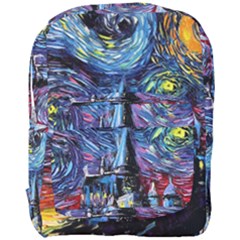 Castle Hogwarts Starry Night Print Van Gogh Parody Full Print Backpack by Modalart