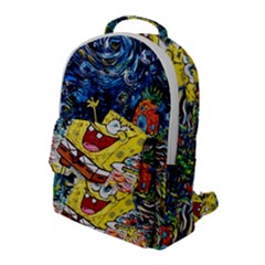 Art Cartoon Starry Night Van Gogh Flap Pocket Backpack (large) by Modalart