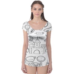 Baby Hand Sketch Drawn Toy Doodle Boyleg Leotard  by Pakjumat