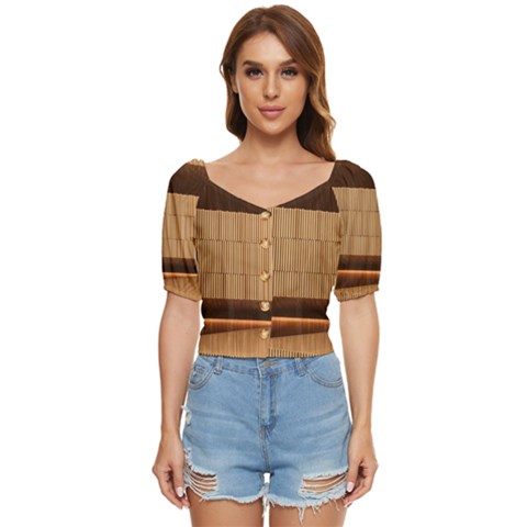 Architecture Art Boxes Brown Button Up Blouse by Amaryn4rt