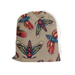Tattoos Colorful Seamless Pattern Drawstring Pouch (xl) by Bedest