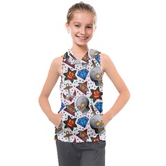 Full Color Flash Tattoo Patterns Kids  Sleeveless Hoodie by Bedest