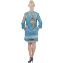Blue White And Green World Map National Geographic Open Neck Shift Dress View2