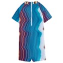 Line Vertical Lines Color Lines Kids  Boyleg Half Suit Swimwear View2