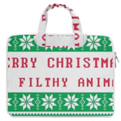 Merry Christmas Ya Filthy Animal Macbook Pro 13  Double Pocket Laptop Bag by Pakjumat