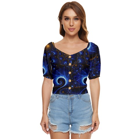 Abstract Design Art Pattern Wallpaper Shape Decoration Button Up Blouse by Pakjumat
