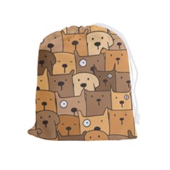 Cute Dog Seamless Pattern Background Drawstring Pouch (xl) by Pakjumat