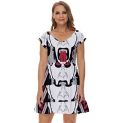 Krampus Short Sleeve Tiered Mini Dress by Maspions