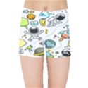 Sketch Cartoon Space Set Kids  Sports Shorts View1