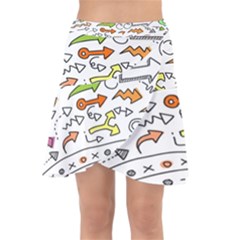 Desktop Pattern Art Graphic Design Wrap Front Skirt by Hannah976