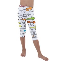 Desktop Pattern Art Graphic Design Kids  Lightweight Velour Capri Leggings  by Hannah976