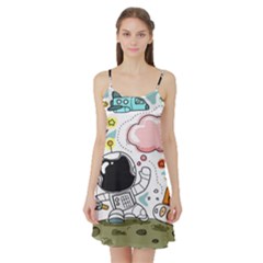 Sketch Cute Child Funny Satin Night Slip by Hannah976