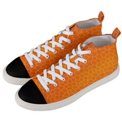 Orange Mosaic Structure Background Men s Mid-top Canvas Sneakers by Hannah976