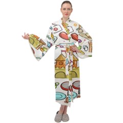 Baby Equipment Child Sketch Hand Maxi Velvet Kimono by Hannah976
