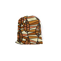 Autumn Leaf Mosaic Seamless Drawstring Pouch (small) by Hannah976