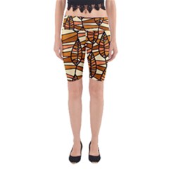 Autumn Leaf Mosaic Seamless Yoga Cropped Leggings by Hannah976