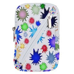 Inks Drops Black Colorful Paint Belt Pouch Bag (small) by Hannah976