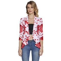 Cute Gift Boxes Women s 3/4 Sleeve Ruffle Edge Open Front Jacket by ConteMonfrey