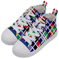 Color Graffiti Pattern Geometric Kids  Mid-top Canvas Sneakers by Hannah976