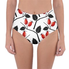 Rose Hip Pattern Branches Autumn Reversible High-waist Bikini Bottoms by Hannah976