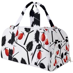 Rose Hip Pattern Branches Autumn Burner Gym Duffel Bag by Hannah976