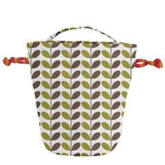 Leaf Plant Pattern Seamless Drawstring Bucket Bag by Hannah976