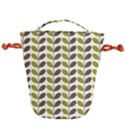 Leaf Plant Pattern Seamless Drawstring Bucket Bag View1