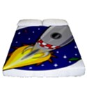 Rocket Ship Launch Vehicle Moon Fitted Sheet (King Size) View1