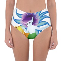 Mermaid Fantasy Undersea Merman Reversible High-waist Bikini Bottoms by Sarkoni