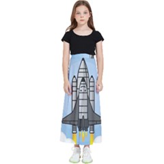Rocket Shuttle Spaceship Science Kids  Flared Maxi Skirt by Sarkoni