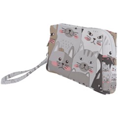 Cute Cats Seamless Pattern Wristlet Pouch Bag (small) by Sarkoni