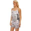 Cute Cats Seamless Pattern Satin Pajama Short Set View2