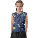 Cat Cosmos Cosmonaut Rocket Kids  Raglan Cap Sleeve T-Shirt View1