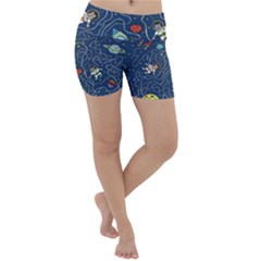 Cat Cosmos Cosmonaut Rocket Lightweight Velour Yoga Shorts by Grandong