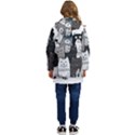 Cute Cat Hand Drawn Cartoon Style Kids  Hooded Longline Puffer Jacket View4