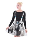 Cute Cat Hand Drawn Cartoon Style Suspender Skater Skirt View1