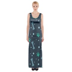 Bons Foot Prints Pattern Background Thigh Split Maxi Dress by Grandong