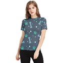 Bons Foot Prints Pattern Background Women s Short Sleeve Rash Guard View1