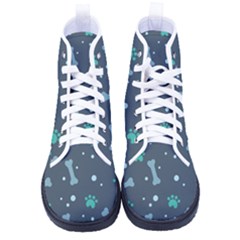 Bons Foot Prints Pattern Background Men s High-top Canvas Sneakers by Grandong
