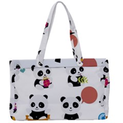 Playing Pandas Cartoons Canvas Work Bag by Apen