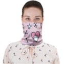 Cartoon Cute Valentines Day Doodle Heart Love Flower Seamless Pattern Vector Face Covering Bandana (Adult) View1